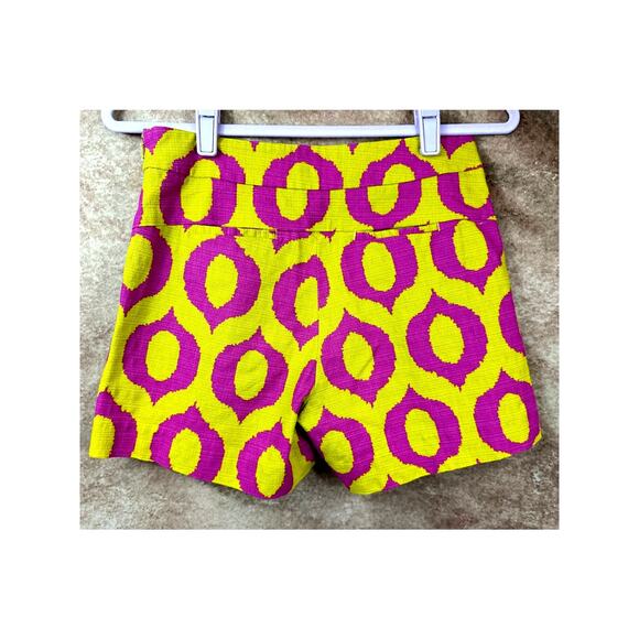 Anthropologie 'Cartonnier' Tailored Remy Shorts Hot Pink Yellow Green sz 4 - Picture 13 of 16